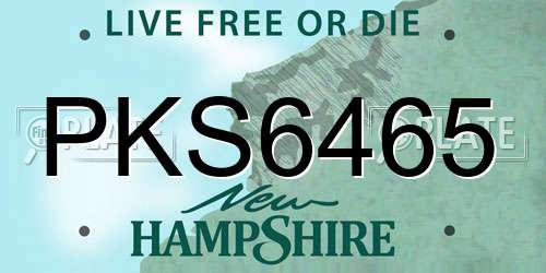 PKS6465 New Hampshire License Plate