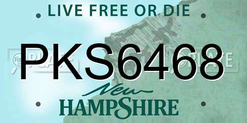 PKS6468 New Hampshire License Plate