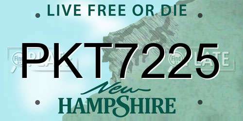 PKT7225 New Hampshire License Plate