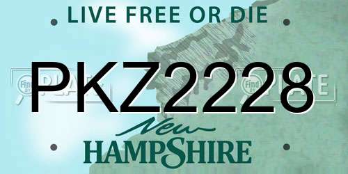 PKZ2228 New Hampshire License Plate