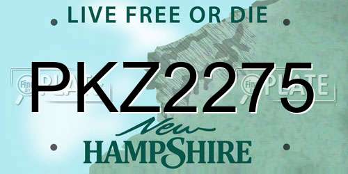 PKZ2275 New Hampshire License Plate