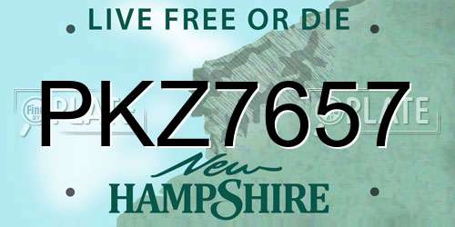 PKZ7657 New Hampshire License Plate