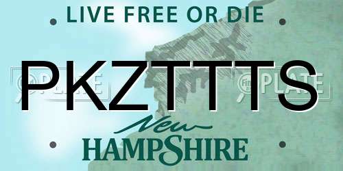 PKZTTTS New Hampshire License Plate