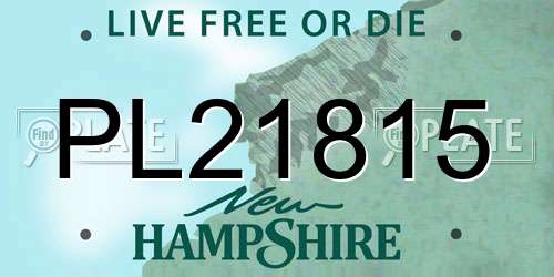 PL21815 New Hampshire License Plate