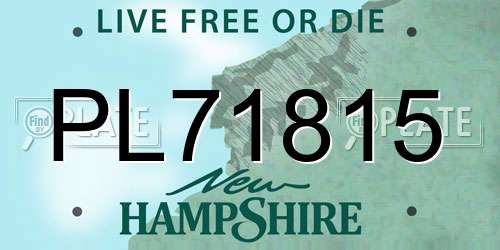 PL71815 New Hampshire License Plate