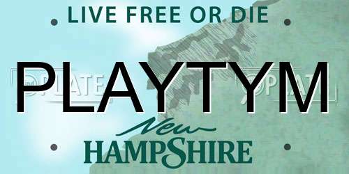 PLAYTYM New Hampshire License Plate