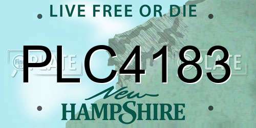 PLC4183 New Hampshire License Plate