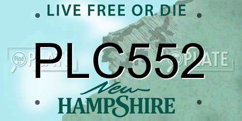 PLC552 New Hampshire License Plate