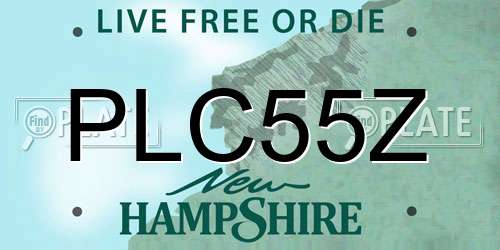 PLC55Z New Hampshire License Plate