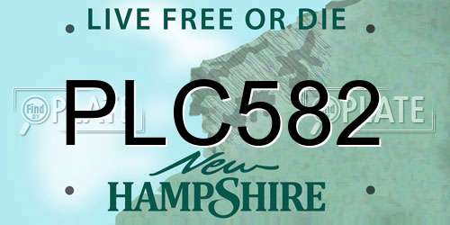 PLC582 New Hampshire License Plate