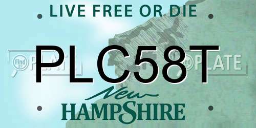 PLC58T New Hampshire License Plate