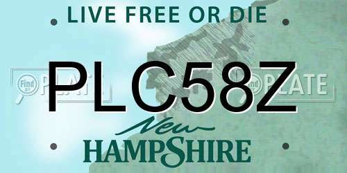 PLC58Z New Hampshire License Plate