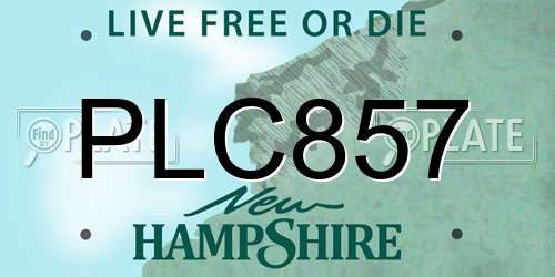 PLC857 New Hampshire License Plate
