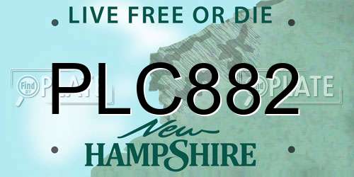PLC882 New Hampshire License Plate