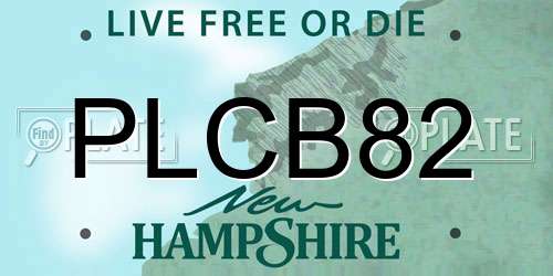 PLCB82 New Hampshire License Plate