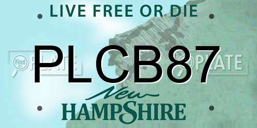 PLCB87 New Hampshire License Plate