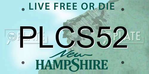 PLCS52 New Hampshire License Plate