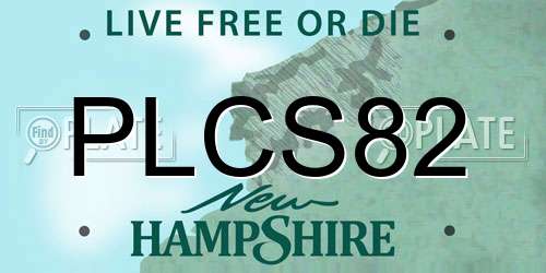 PLCS82 New Hampshire License Plate