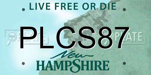 PLCS87 New Hampshire License Plate