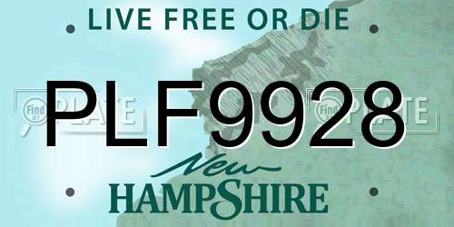 PLF9928 New Hampshire License Plate