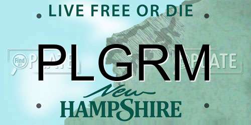 PLGRM New Hampshire License Plate