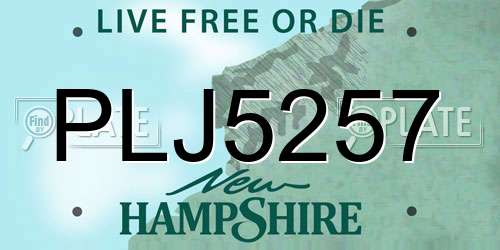PLJ5257 New Hampshire License Plate