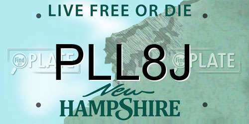 PLL8J New Hampshire License Plate