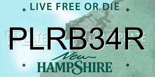 PLRB34R New Hampshire License Plate
