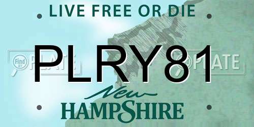 PLRY81 New Hampshire License Plate