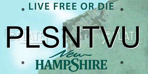 PLSNTVU New Hampshire License Plate