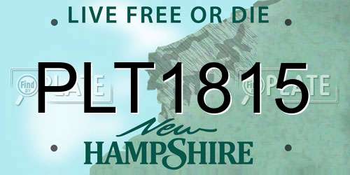 PLT1815 New Hampshire License Plate