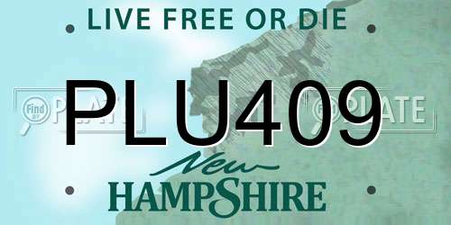 PLU409 New Hampshire License Plate