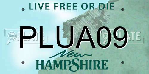 PLUA09 New Hampshire License Plate