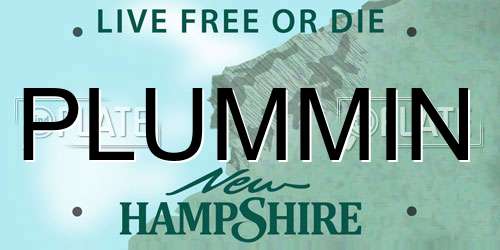 PLUMMIN New Hampshire License Plate
