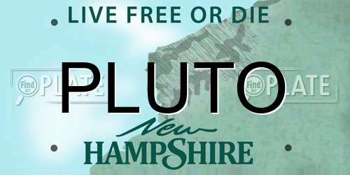 PLUTO New Hampshire License Plate