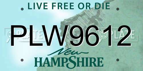 PLW9612 New Hampshire License Plate