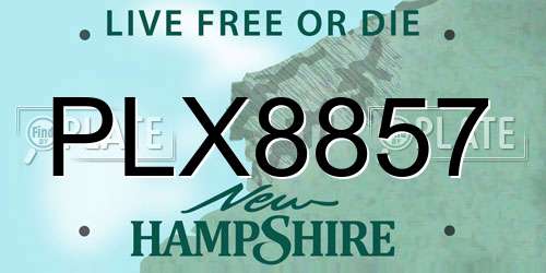 PLX8857 New Hampshire License Plate