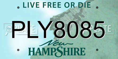 PLY8085 New Hampshire License Plate