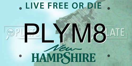 PLYM8 New Hampshire License Plate