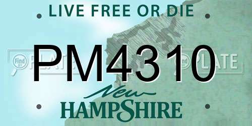 PM4310 New Hampshire License Plate