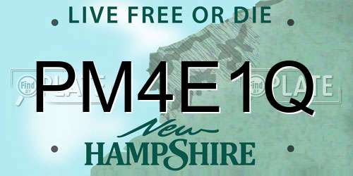 PM4E1Q New Hampshire License Plate