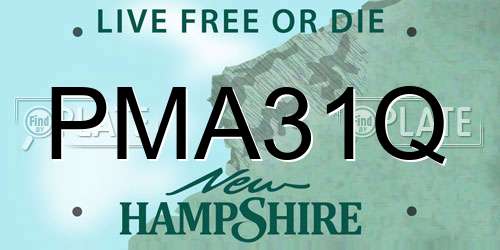 PMA31Q New Hampshire License Plate