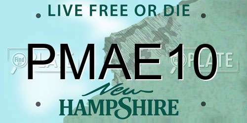 PMAE10 New Hampshire License Plate