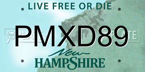 PMXD89 New Hampshire License Plate