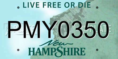PMY0350 New Hampshire License Plate