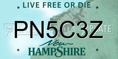 PN5C3Z New Hampshire License Plate