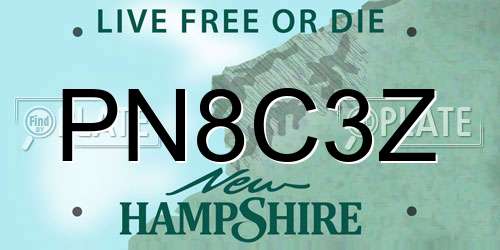 PN8C3Z New Hampshire License Plate