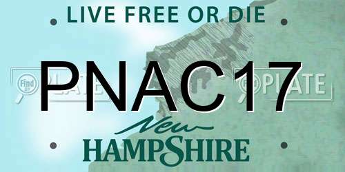 PNAC17 New Hampshire License Plate