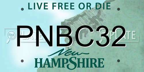 PNBC32 New Hampshire License Plate