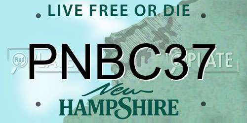 PNBC37 New Hampshire License Plate